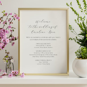 Wedding Weekend Orde van Evenementen Minimalistisc Poster