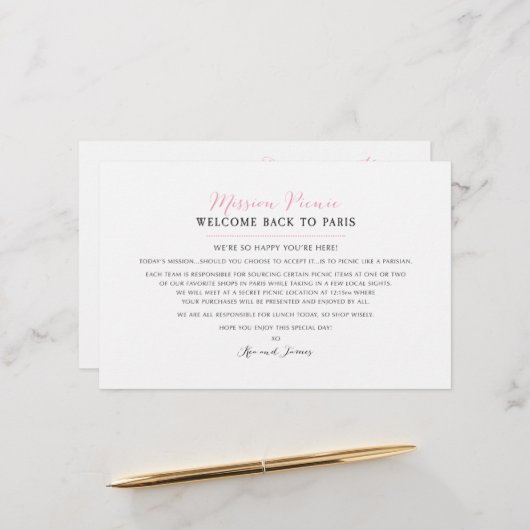 Wedding Weekend Paris Evenementenkaart - CUSTOM vo (Voorkant / Achterkant in situ)