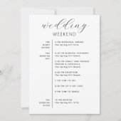 Wedding Weekend reisroute & welkomsttas | Tijdlijn Kaart (Achterkant)