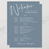 Wedding Weekend Route Blue Welkom Kaart (Voorkant / Achterkant)