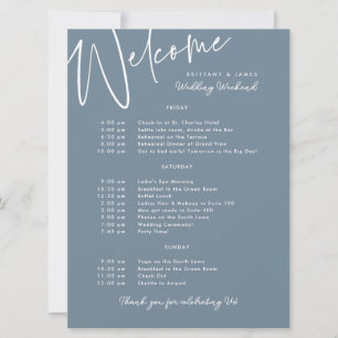 Wedding Weekend Route Blue Welkom Kaart