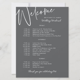 Wedding Weekend Route Charcoal Welkom Kaart