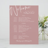 Wedding Weekend Route Mauve Welkom Kaart (Staand voorkant)