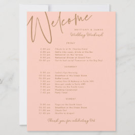 Wedding Weekend Route Peach Gold Welkom Kaart
