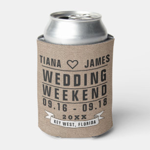 Wedding Weekend Typografie   Stijl van overlapping Blikjeskoeler