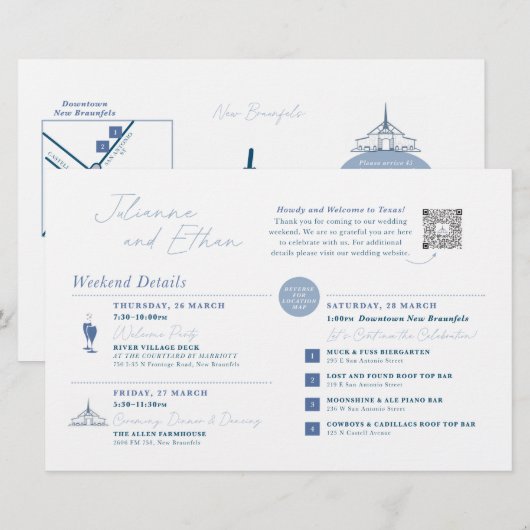 Wedding Weekend Welcome Map CUSTOM FOR CHRISTINE (Voorkant / Achterkant)