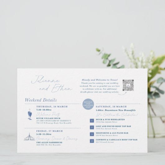 Wedding Weekend Welcome Map CUSTOM FOR CHRISTINE (Staand voorkant)