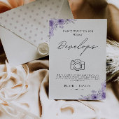 Wedding Wegwerp Camera Teken Paarse Ontwikkelt Kaart