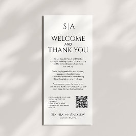 Wedding Welcome and Thank You Card for Table Decor