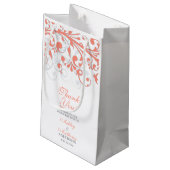Wedding Welcome Bag Abstract Bloemen Koraal Grijs Klein Cadeauzakje (Achterkant Gekanteld)