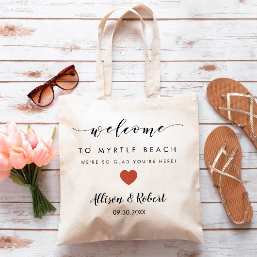 Wedding Welcome Bag, Hotel Destination Terracotta Tote Bag