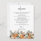 Wedding Welcome Bag Letter Reisschema Herfst winte Feestdagenkaart (Voorkant)