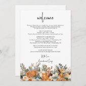 Wedding Welcome Bag Letter Reisschema Herfst winte Feestdagenkaart (Voorkant / Achterkant)