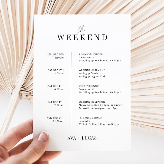 Wedding Welcome Bag Note met Kaart van de bestelti