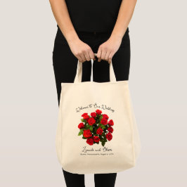Wedding Welcome Bag Red Roses Design Tote Bag