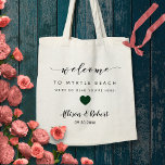 Wedding Welcome Bag voor Hotel Destination, Green Tote Bag<br><div class="desc">Vul deze mooie tas met je favoriete tassen om gasten welkom te heten op je bruiloft!</div>