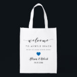 Wedding Welcome Bag voor Hotel Guest, Blue Heart Boodschappentas<br><div class="desc">Vul deze leuke herbruikbare tassen met uw favoriete tassen om uw gasten plezieriger te laten blijven.</div>