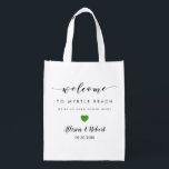 Wedding Welcome Bag voor Hotel Guest, Green Heart Boodschappentas<br><div class="desc">Vul deze leuke herbruikbare tassen met uw favoriete tassen om uw gasten plezieriger te laten blijven.</div>