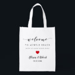 Wedding Welcome Bag voor Hotel Guest, Red Heart Boodschappentas<br><div class="desc">Vul deze leuke herbruikbare tassen met uw favoriete tassen om uw gasten plezieriger te laten blijven.</div>