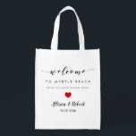 Wedding Welcome Bag voor Hotel Guest, Red Heart Boodschappentas<br><div class="desc">Vul deze leuke herbruikbare tassen met uw favoriete tassen om uw gasten plezieriger te laten blijven.</div>