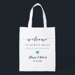 Wedding Welcome Bag voor Hotel Guest, Turquoise Boodschappentas<br><div class="desc">Vul deze leuke herbruikbare tassen met uw favoriete tassen om uw gasten plezieriger te laten blijven.</div>