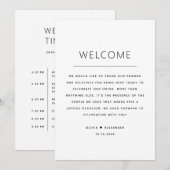 Wedding Welcome Bag | Weekendschema Kaart (Voorkant / Achterkant)