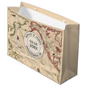 Wedding Welcome Bag, World Adventure Map Groot Cadeauzakje (Voorkant Gekanteld)