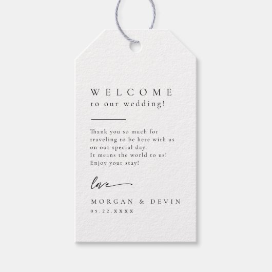 Wedding Welcome Favor Gift Tag Cadeaulabel (Voorkant)