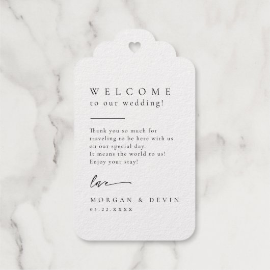 Wedding Welcome Foil Gift Tag (Achterkant)