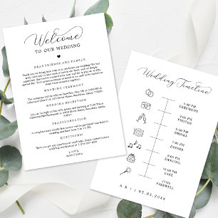 Wedding Welcome Note reisschema icoon tijdlijn Kaa Kaart