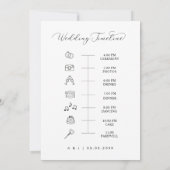 Wedding Welcome Note reisschema icoon tijdlijn Kaa Kaart (Achterkant)