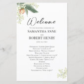 Wedding Welcome Program Floral Kalligrafie Script (Voorkant)