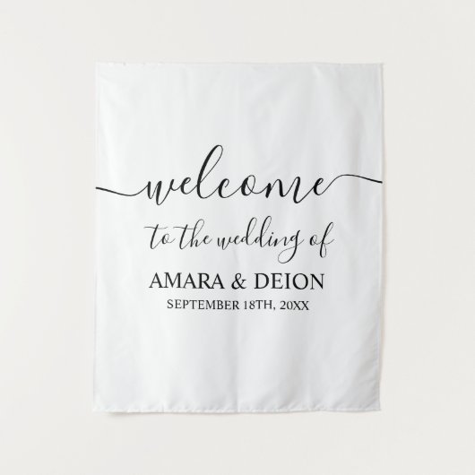 Wedding Welcome Script Kalligrafie Elegant teken Wandkleed (Voorkant)