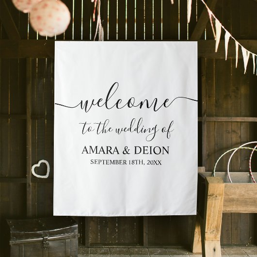 Wedding Welcome Script Kalligrafie Elegant teken Wandkleed