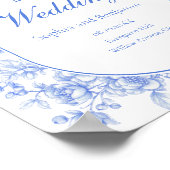 Wedding Welcome Sign Bloemen Iets Blauw Poster (Hoek)