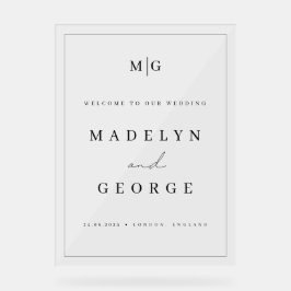 Wedding Welcome Sign Eenvoudige Sjabloon Minimalis Acryl Bord