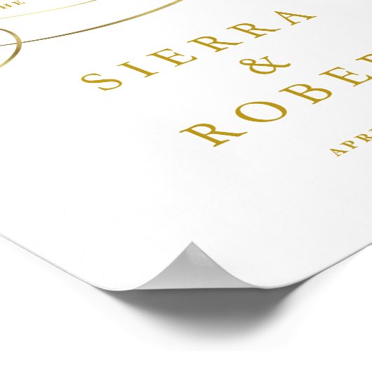 Wedding Welcome Sign Fancy Faux Gold Script Poster (Hoek)