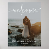 Wedding Welcome Sign Poster Foto Wit Script (Voorkant)