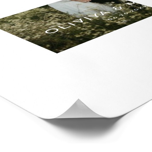 Wedding Welcome Sign Poster with Photo White (Hoek)