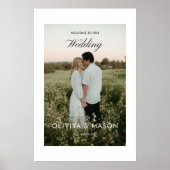 Wedding Welcome Sign Poster with Photo White (Voorkant)