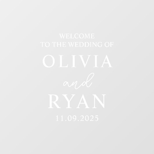 Wedding Welcome Sign Vinyl Decal, Wedding Raamsticker (Vel)