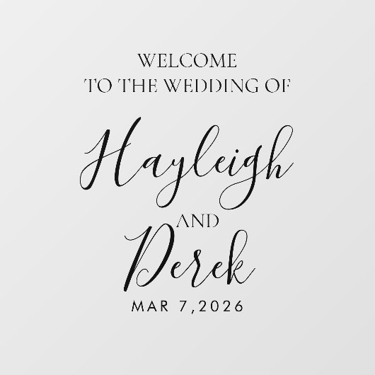 Wedding Welcome with Names and Date Raamsticker (Vel)