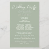 Wedding Welkomstprogramma Floral Green Script (Achterkant)