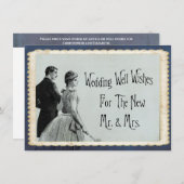 Wedding well wenst advies  Bride Groom Informatiekaartje (Voorkant / Achterkant)