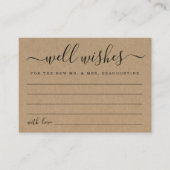 Wedding Well wenst Mr & Mrs Rustic Kraft Contactkaartje (Voorkant)