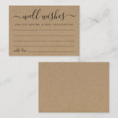 Wedding Well wenst Mr & Mrs Rustic Kraft Contactkaartje (Voorkant / Achterkant)