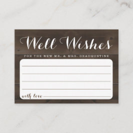 Wedding Well wenst Mr & Mrs. - Rustic Wood Contactkaartje