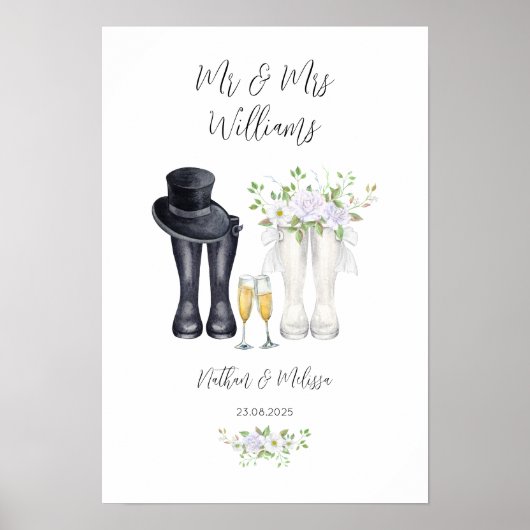 Wedding Welly Boots Poster (Voorkant)