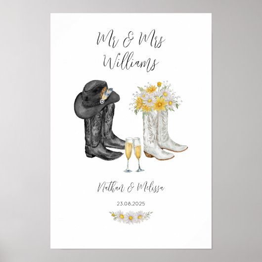 Wedding Western Boots Poster (Voorkant)
