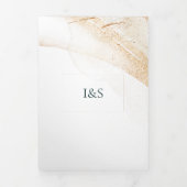 Wedding White All in one set Emerald Green Roses Drieluik Uitnodiging (Cover)